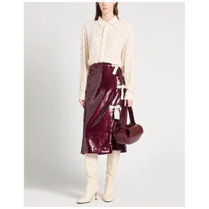 New GANNI Sequin Midi Skirt Bow Ties Feminine NYE Christmas Glam New Years Party